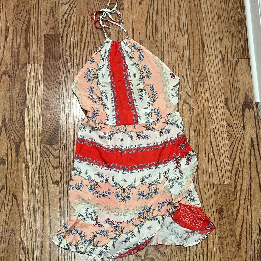 Flynn Skye Halter Top in Red and Cream Floral